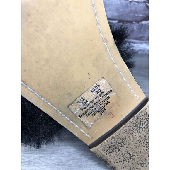 Sam Edelman Griselda Black Faux Fur Strap Slides Sandals Women’s Sz 9M US/39EU - Picture 12 of 15